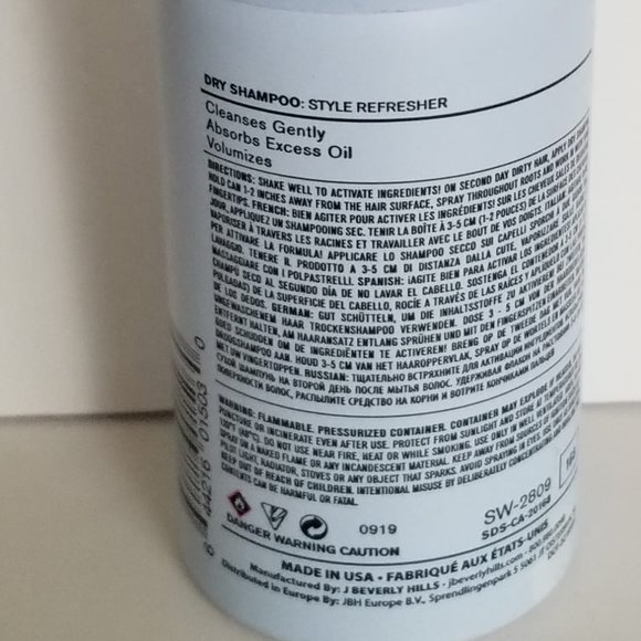 J Beverly Hills Dry Shampoo Style Refresher 2 oz Travel Size - Picture 2 of 3